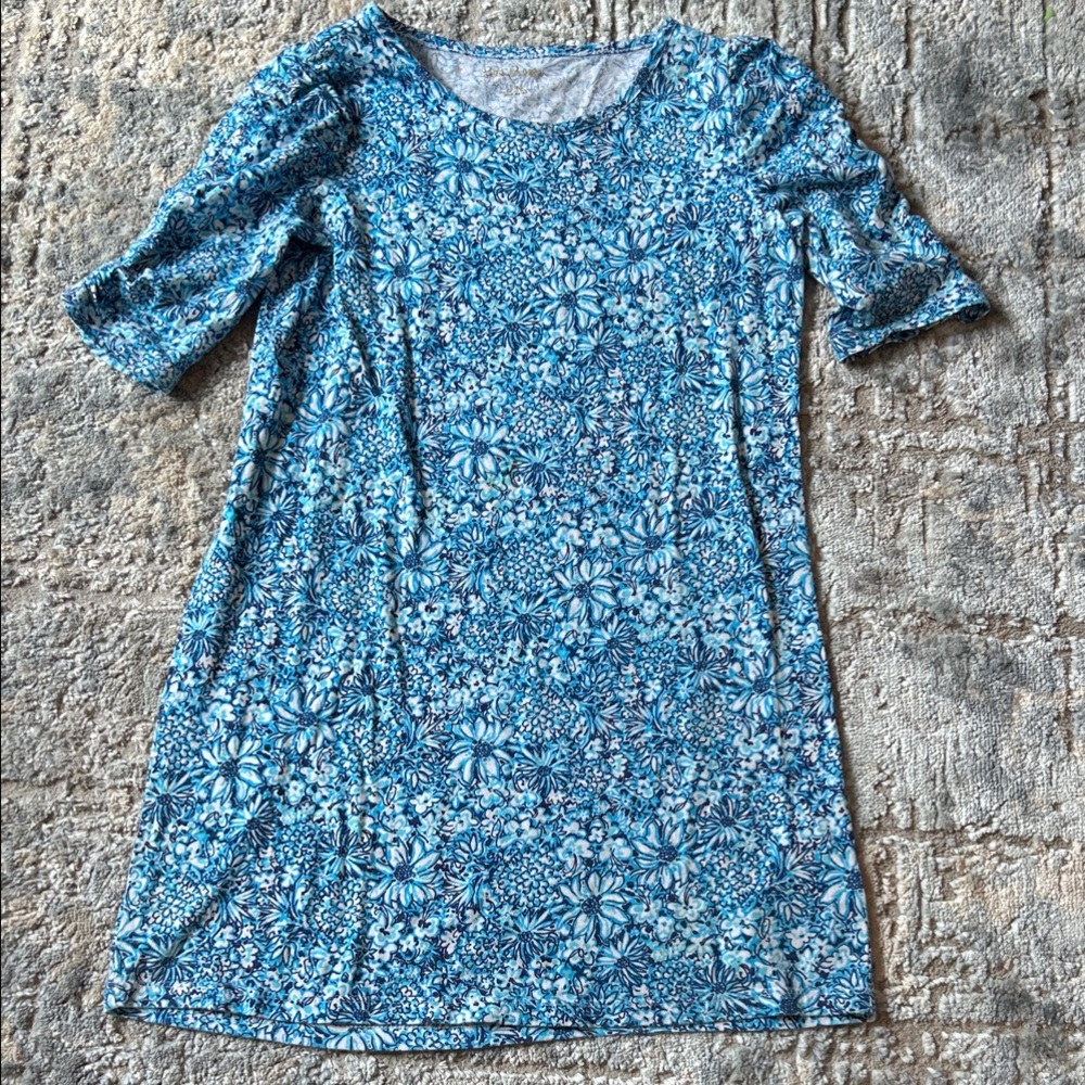 Lilly Pulitzer Blue Floral Kids Casual Dress